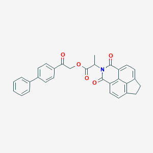 [2-Oxo-2-(4-phenylphenyl)ethyl] 2-(5,7-dioxo-6-azatetracyclo[6.5.2.04,15.011,14]pentadeca-1(14),2,4(15),8,10-pentaen-6-yl)propanoate