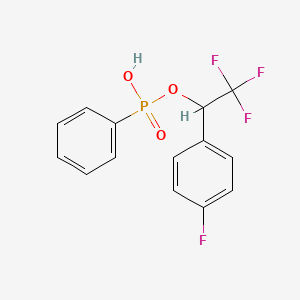 molecular formula C14H11F4O3P B3930960 2,2,2-trifluoro-1-(4-fluorophenyl)ethyl hydrogen phenylphosphonate 