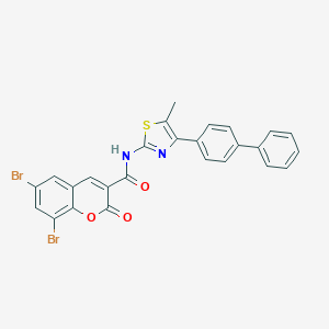 molecular formula C26H16Br2N2O3S B393098 N-(4-[1,1'-biphenyl]-4-yl-5-methyl-1,3-thiazol-2-yl)-6,8-dibromo-2-oxo-2H-chromene-3-carboxamide 