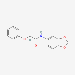 molecular formula C16H15NO4 B3930981 N-(1,3-benzodioxol-5-yl)-2-phenoxypropanamide 