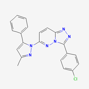 molecular formula C21H15ClN6 B3931001 3-(4-chlorophenyl)-6-(3-methyl-5-phenyl-1H-pyrazol-1-yl)[1,2,4]triazolo[4,3-b]pyridazine 