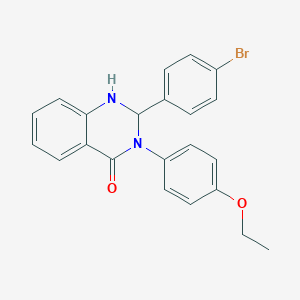 molecular formula C22H19BrN2O2 B393101 2-(4-Bromo-phenyl)-3-(4-ethoxy-phenyl)-2,3-dihydro-1H-quinazolin-4-one 