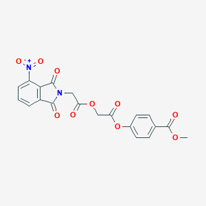 molecular formula C20H14N2O10 B393105 methyl 4-[({[(4-nitro-1,3-dioxo-1,3-dihydro-2H-isoindol-2-yl)acetyl]oxy}acetyl)oxy]benzoate 