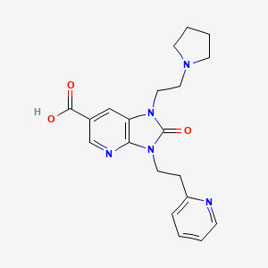 molecular formula C20H23N5O3 B3931054 2-oxo-3-(2-pyridin-2-ylethyl)-1-(2-pyrrolidin-1-ylethyl)-2,3-dihydro-1H-imidazo[4,5-b]pyridine-6-carboxylic acid 