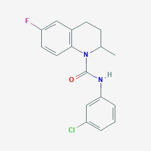 molecular formula C17H16ClFN2O B3931078 N-(3-chlorophenyl)-6-fluoro-2-methyl-3,4-dihydro-1(2H)-quinolinecarboxamide 