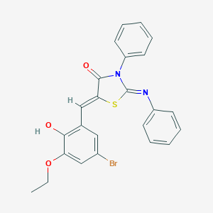 (2Z,5Z)-5-(5-bromo-3-ethoxy-2-hydroxybenzylidene)-3-phenyl-2-(phenylimino)-1,3-thiazolidin-4-one
