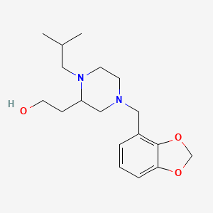 molecular formula C18H28N2O3 B3931090 2-[4-(1,3-benzodioxol-4-ylmethyl)-1-isobutyl-2-piperazinyl]ethanol 