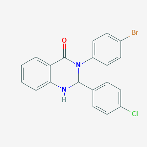 molecular formula C20H14BrClN2O B393114 3-(4-bromophenyl)-2-(4-chlorophenyl)-2,3-dihydro-4(1H)-quinazolinone 