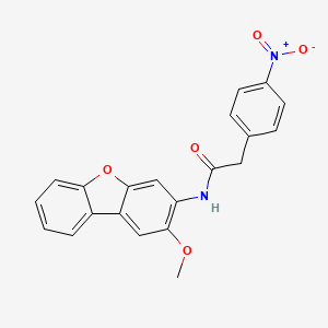 molecular formula C21H16N2O5 B3931193 N-(2-methoxydibenzo[b,d]furan-3-yl)-2-(4-nitrophenyl)acetamide 