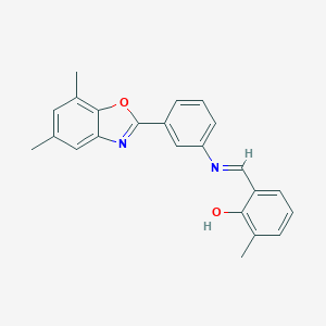 2-({[3-(5,7-Dimethyl-1,3-benzoxazol-2-yl)phenyl]imino}methyl)-6-methylphenol