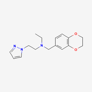 molecular formula C16H21N3O2 B3931222 (2,3-dihydro-1,4-benzodioxin-6-ylmethyl)ethyl[2-(1H-pyrazol-1-yl)ethyl]amine 