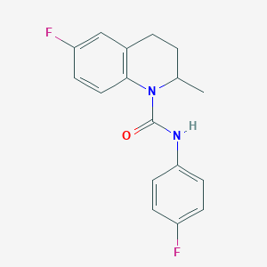 molecular formula C17H16F2N2O B3931237 6-fluoro-N-(4-fluorophenyl)-2-methyl-3,4-dihydro-1(2H)-quinolinecarboxamide 