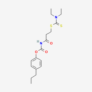 molecular formula C18H26N2O3S2 B3931257 4-propylphenyl (3-{[(diethylamino)carbonothioyl]thio}propanoyl)carbamate 