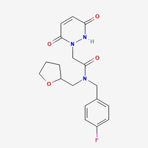 2-(3,6-dioxo-3,6-dihydropyridazin-1(2H)-yl)-N-(4-fluorobenzyl)-N-(tetrahydrofuran-2-ylmethyl)acetamide