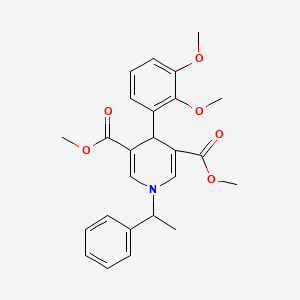 molecular formula C25H27NO6 B3931300 Dimethyl 4-(2,3-dimethoxyphenyl)-1-(1-phenylethyl)-1,4-dihydropyridine-3,5-dicarboxylate 