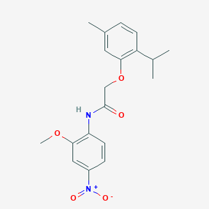 molecular formula C19H22N2O5 B3931304 2-(2-isopropyl-5-methylphenoxy)-N-(2-methoxy-4-nitrophenyl)acetamide 