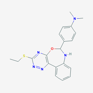 molecular formula C20H21N5OS B393131 4-[3-(ethylsulfanyl)-6,7-dihydro[1,2,4]triazino[5,6-d][3,1]benzoxazepin-6-yl]-N,N-dimethylaniline 