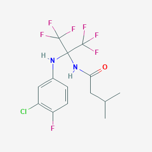 molecular formula C14H14ClF7N2O B393132 N-[1-(3-Chloro-4-fluoroanilino)-2,2,2-trifluoro-1-(trifluoromethyl)ethyl]isovaleramide 