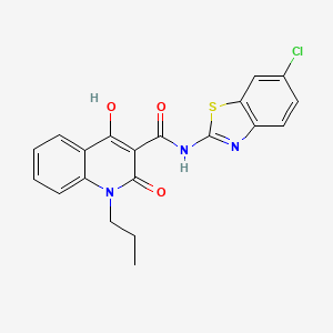 molecular formula C20H16ClN3O3S B3931340 N-(6-chloro-1,3-benzothiazol-2-yl)-4-hydroxy-2-oxo-1-propyl-1,2-dihydro-3-quinolinecarboxamide 