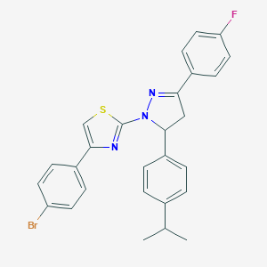 4-(4-bromophenyl)-2-[3-(4-fluorophenyl)-5-(4-isopropylphenyl)-4,5-dihydro-1H-pyrazol-1-yl]-1,3-thiazole