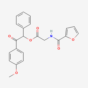 molecular formula C22H19NO6 B3931362 2-(4-METHOXYPHENYL)-2-OXO-1-PHENYLETHYL 2-[(2-FURYLCARBONYL)AMINO]ACETATE 