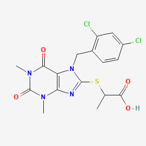 molecular formula C17H16Cl2N4O4S B3931368 2-{[7-(2,4-dichlorobenzyl)-1,3-dimethyl-2,6-dioxo-2,3,6,7-tetrahydro-1H-purin-8-yl]thio}propanoic acid 