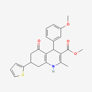 molecular formula C23H23NO4S B3931377 methyl 4-(3-methoxyphenyl)-2-methyl-5-oxo-7-(2-thienyl)-1,4,5,6,7,8-hexahydro-3-quinolinecarboxylate 