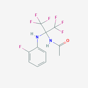 N-[2,2,2-trifluoro-1-(2-fluoroanilino)-1-(trifluoromethyl)ethyl]acetamide
