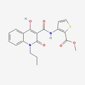 molecular formula C19H18N2O5S B3931394 methyl 3-{[(4-hydroxy-2-oxo-1-propyl-1,2-dihydro-3-quinolinyl)carbonyl]amino}-2-thiophenecarboxylate 