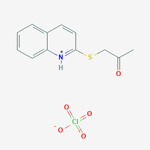 1-Quinolin-1-ium-2-ylsulfanylpropan-2-one;perchlorate