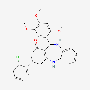 3-(2-chlorophenyl)-11-(2,4,5-trimethoxyphenyl)-2,3,4,5,10,11-hexahydro-1H-dibenzo[b,e][1,4]diazepin-1-one