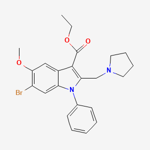 ethyl 6-bromo-5-methoxy-1-phenyl-2-(1-pyrrolidinylmethyl)-1H-indole-3-carboxylate