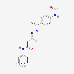 molecular formula C23H30N4O3 B393150 3-{[4-(acetylamino)benzoyl]hydrazono}-N-(1-adamantyl)butanamide 