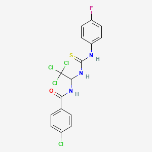 4-chloro-N-[2,2,2-trichloro-1-[(4-fluorophenyl)carbamothioylamino]ethyl]benzamide