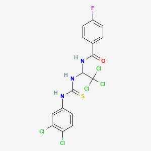 4-fluoro-N-[2,2,2-trichloro-1-({[(3,4-dichlorophenyl)amino]carbonothioyl}amino)ethyl]benzamide