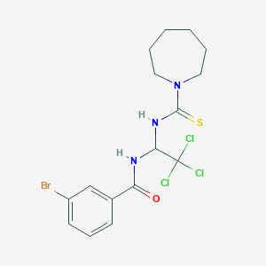 N-{1-[(1-azepanylcarbonothioyl)amino]-2,2,2-trichloroethyl}-3-bromobenzamide