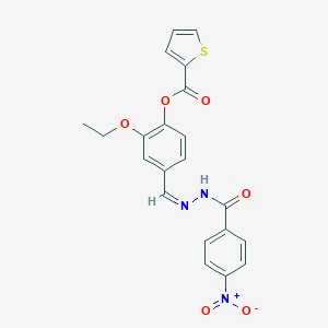 molecular formula C21H17N3O6S B393157 2-ethoxy-4-{[(Z)-2-(4-nitrobenzoyl)hydrazono]methyl}phenyl 2-thiophenecarboxylate 