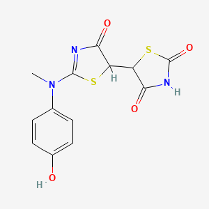 5-{2-[(4-hydroxyphenyl)(methyl)amino]-4-oxo-4,5-dihydro-1,3-thiazol-5-yl}-1,3-thiazolidine-2,4-dione