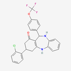 3-(2-chlorophenyl)-11-[4-(trifluoromethoxy)phenyl]-2,3,4,5,10,11-hexahydro-1H-dibenzo[b,e][1,4]diazepin-1-one