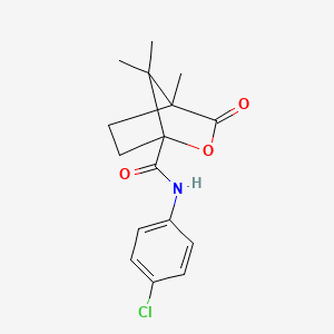 N-(4-chlorophenyl)-4,7,7-trimethyl-3-oxo-2-oxabicyclo[2.2.1]heptane-1-carboxamide