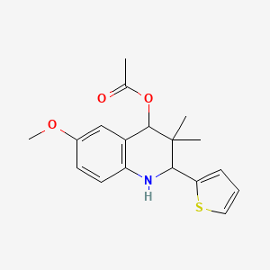 6-methoxy-3,3-dimethyl-2-(2-thienyl)-1,2,3,4-tetrahydro-4-quinolinyl acetate