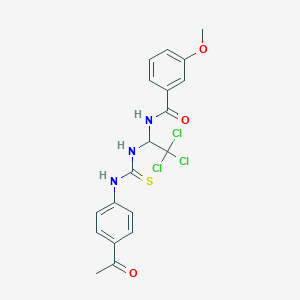 molecular formula C19H18Cl3N3O3S B3931638 N-[1-({[(4-acetylphenyl)amino]carbonothioyl}amino)-2,2,2-trichloroethyl]-3-methoxybenzamide 