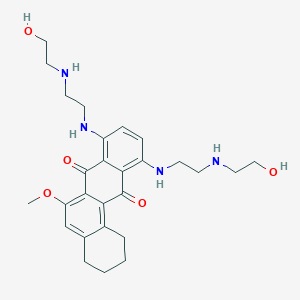 molecular formula C27H36N4O5 B039317 8,11-Bis((2-((2-hydroxyethyl)amino)ethyl)amino)-6-methoxy-1,2,3,4-tetrahydro-7,12-benz(a)anthraquinone CAS No. 124511-81-5