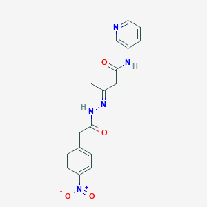 3-[({4-nitrophenyl}acetyl)hydrazono]-N-(3-pyridinyl)butanamide