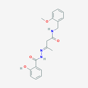 molecular formula C19H21N3O4 B393183 3-[(2-hydroxybenzoyl)hydrazono]-N-(2-methoxybenzyl)butanamide 
