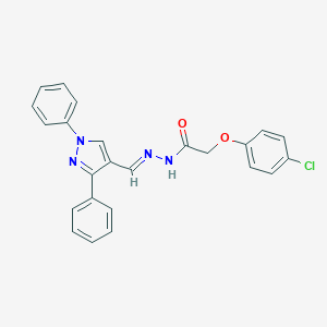 molecular formula C24H19ClN4O2 B393189 2-(4-chlorophenoxy)-N'-[(1,3-diphenyl-1H-pyrazol-4-yl)methylene]acetohydrazide 