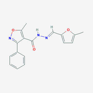molecular formula C17H15N3O3 B393191 5-methyl-N'-[(5-methyl-2-furyl)methylene]-3-phenyl-4-isoxazolecarbohydrazide 