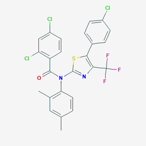 molecular formula C25H16Cl3F3N2OS B393201 2,4-dichloro-N-[5-(4-chlorophenyl)-4-(trifluoromethyl)-1,3-thiazol-2-yl]-N-(2,4-dimethylphenyl)benzamide 