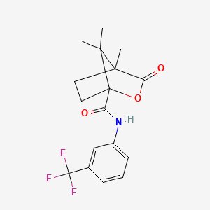 4,7,7-trimethyl-3-oxo-N-[3-(trifluoromethyl)phenyl]-2-oxabicyclo[2.2.1]heptane-1-carboxamide