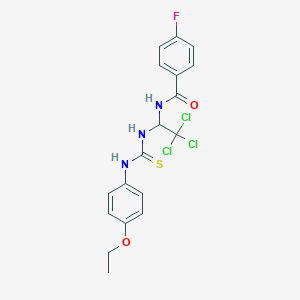 4-fluoro-N-[2,2,2-trichloro-1-({[(4-ethoxyphenyl)amino]carbonothioyl}amino)ethyl]benzamide
